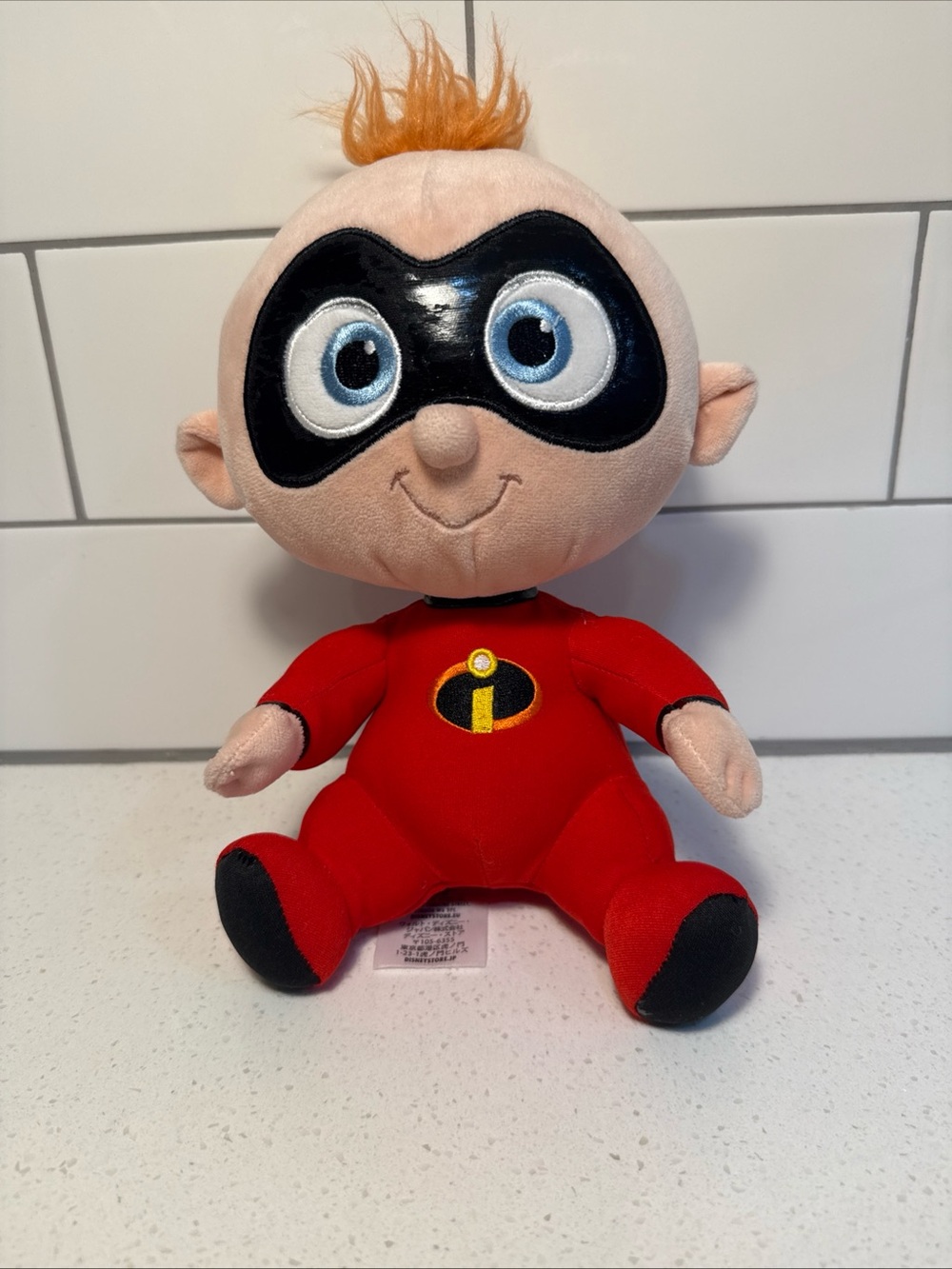 Disney Jack-Jack Plush Toy in Red with Black Mask and Blue Eyes